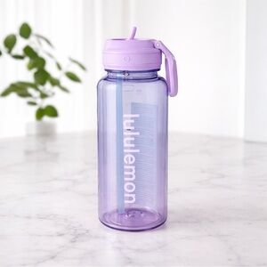 Lululemon Back To Life 32oz Water Bottle Lavender Lilac Straw Lid Hydration New